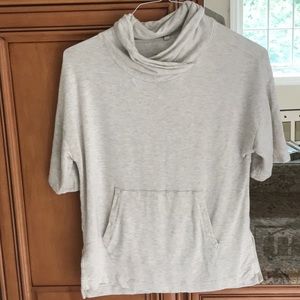 Lou & Grey tunic with mock turtleneck, beige heathered, size s